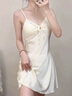 幽悉（YOUXI）性感真絲睡衣女春夏新款高級(jí)感100%桑蠶絲吊帶睡裙睡袍家居服套裝 棗紅色吊帶睡裙+外袍+腰帶 L :(105-120)斤 曬單實(shí)拍圖
