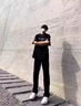 迪伽達(dá)微喇牛仔褲男潮牌時尚休閑瘦腿高街痞帥簡約百搭修身ootd長褲子男 TOP-7711黑色微喇叭 XL 曬單實拍圖