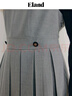 ELAND衣戀連衣裙女格雷系學院風背心連衣裙百褶下擺裙子 灰色(15)Grey L 170 曬單實拍圖