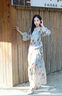 茶·愫【蝶舞生花】puretea茶愫桑蠶絲提花襯衫女花卉印花衫2025夏新款 苔綠 S 曬單實拍圖