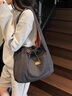 滕閣廂包包女包托特包女士包包大容量通勤牛仔雙面百搭格子簡約單肩包 牛仔格子雙面托特包 紅格子 曬單實拍圖