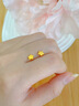 中國黃金（CHINA GOLD）黃金耳釘女足金星星耳釘小金豆耳釘七夕情人節(jié)禮物送女友老婆 星星耳釘（金重約1.4g） 曬單實拍圖