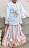 羅蒙女童明制漢服拜年服公主裙兒童演出服 桃夭襖裙三件套 140 曬單實(shí)拍圖