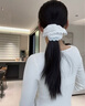 松窗夢(mèng)語(yǔ)韓系高顏值碎花蕾絲蝴蝶結(jié)大腸發(fā)圈女2025新款方巾發(fā)繩扎頭發(fā)頭繩 蝴蝶結(jié)方巾發(fā)圈（模特上這個(gè)） 曬單實(shí)拍圖