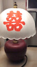 繁登堡（fandengbao）陪嫁新婚慶長(cháng)明燈結婚一對婚房陶瓷臺燈床頭燈禮物送新人新娘閨蜜 單支酒紅B款+送喜字-可代寫(xiě)賀卡 按鈕開(kāi)關(guān)+三色光LED 曬單實(shí)拍圖