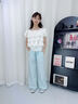 小豬彼特女童闊腿褲冰絲2025夏季新款藍色格子褲兒童女孩褲子夏裝休閑直筒 15307藍色【冰絲款】 160 cm 曬單實拍圖