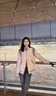 羅蒙（ROMON）小香風(fēng)白色棒球服外套女2025春秋新款美式學(xué)院風(fēng)休閑寬松夾克上衣 米白色棒球服 L -110-120斤 曬單實(shí)拍圖