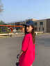 OTST2025多巴胺短袖t恤女夏季美式復(fù)古潮牌ins設(shè)計感小眾正肩體恤上衣 玫紅色 S 80-90斤 曬單實拍圖