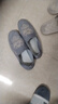 布舍元（BUSHEYUAN）休閑板鞋男低幫平底一腳蹬刺繡青年老北京布鞋 331-1233 灰色 41 曬單實(shí)拍圖