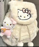 迪士尼（Disney）小孩子2024新款秋冬毛絨小眾雙肩包hellokitty包包凱蒂貓書包女 【無掛件】白色KT毛絨雙肩包 長(zhǎng)2 曬單實(shí)拍圖