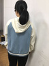 鴻星爾克ERKE春秋季新款女子休閑運動(dòng)衛衣百搭顯瘦顯白開(kāi)衫連帽衛衣女外套 霧化藍 L 曬單實(shí)拍圖