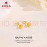 萃華金店3D硬金磨砂光珠黃金耳釘女士生日紀(jì)念日禮物送女友老婆 磨砂光珠耳釘（約1g） 曬單實拍圖