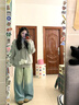 浪莎牛仔褲女2025新款水洗漸變破洞闊腿褲女美式復古寬松垂感拖地褲 曬單實拍圖