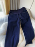 孕尚孕婦裝秋冬外穿牛仔褲加絨加厚長(cháng)褲寬松孕期直筒褲托腹闊腿休閑褲 深藍色【春秋款】 XL【建議120～140斤】 曬單實(shí)拍圖