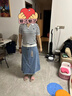 Navigare意大利小帆船牛仔半身裙女士25春季新款顯瘦A字裙時尚氣質(zhì)長裙子 航線藍(lán) L 曬單實(shí)拍圖