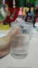 高顏值豎條紋玻璃杯咖啡杯冰美式家用帶蓋帶吸管水杯拿鐵飲料杯子 豎紋杯+透明蓋子+玻璃吸管 曬單實拍圖