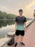 JEEP SPIRIT吉普運動(dòng)套裝男士夏冰絲速干衣健身t恤跑步短袖短褲羽毛球訓練服 黑綠 XL 曬單實(shí)拍圖