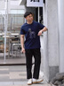 哈吉斯（HAZZYS）男裝 夏季款休閑上衣前胸大狗圖案圓領(lǐng)短袖T恤男ASTZE0BBE62 藏青色NV XL （180/100A 50） 曬單實拍圖