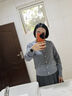 POLOWALK女士針織衫秋冬新款純色簡(jiǎn)約圓領(lǐng)長(zhǎng)袖開(kāi)衫女打底衫 灰色 L 曬單實(shí)拍圖