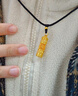 中國(guó)黃金（CHINA GOLD）黃金項(xiàng)鏈男女款立體足金生肖盤龍柱吊墜節(jié)日生日禮物送女友愛人 龍柱項(xiàng)鏈【黑繩】約1.04g 曬單實(shí)拍圖