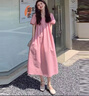 桑紀（SANGJI）孕婦裝夏裝連衣裙2024時(shí)尚新款外出夏季短袖法式長(cháng)裙孕婦兩件套裝 粉色裙【單件】 M【70-100斤】 曬單實(shí)拍圖