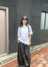 BORNCHAMPS/天生冠軍  T恤男夏季新款寬松短袖女休閑運(yùn)動(dòng)情侶印花圓領(lǐng)上衣 藍(lán)色 L 曬單實(shí)拍圖
