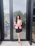 櫻芭妮小西裝外套女七分袖2025新款春夏韓版休閑百搭修身西服上衣 粉色西裝外套 L 【100-110斤】 曬單實(shí)拍圖