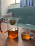 沽咚小茗小青柑專用泡茶壺逍遙壺高硼硅玻璃側(cè)木把過(guò)濾一體公道杯功夫茶海 玻璃琥珀色【耐高溫】 曬單實(shí)拍圖