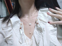 Jay山茶花雙層疊戴仿珍珠項鏈女頸鏈配飾新年禮物送女友 曬單實(shí)拍圖