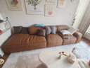 廣巢（GUANGCHAO）【現貨速發(fā)】豆腐塊全真皮沙發(fā)意式極簡(jiǎn)客廳頭層牛皮沙發(fā)焦糖色 單扶手單位+無(wú)扶手單位+直右貴妃3.25米 琥珀方糖沙發(fā)/細摔加厚頭層牛皮/接觸面 曬單實(shí)拍圖