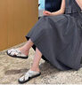 百麗踏厚底增高包頭半拖鞋女夏外穿2025新款鏤空透氣一腳蹬涼拖沙灘涼鞋 銀色 37 厚底增高包頭半拖鞋 曬單實拍圖