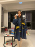 漢唐貝貝女童春裝2025新款連衣裙兒童春秋季洋氣牛仔小女孩女寶寶時(shí)髦裙子 藍色 140 (建議125-135cm 7-8周歲） 曬單實(shí)拍圖