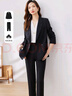 尚都比拉正裝職業(yè)西裝套裝女春秋氣質(zhì)小西服外套九分褲兩件套 黑色 L  曬單實(shí)拍圖