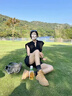 LPOXt恤女夏季法式襯衫女外穿短款飛飛袖無(wú)袖上衣+卡其色半身裙套裝女 黑色+卡其色半身裙套裝 M 90-100斤 曬單實(shí)拍圖