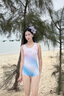 熱浪泳衣女款2025新款連體三角專業(yè)游泳館專用大碼保守顯瘦競(jìng)技泳裝 運(yùn)動(dòng)風(fēng)連體泳衣 M 曬單實(shí)拍圖