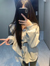 乖甜星韓系設(shè)計(jì)感慵懶風(fēng)短外套女春季2025新款美式高級感灰色連帽衛(wèi)衣女 灰色 XL 60/65kg 曬單實(shí)拍圖