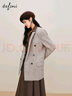 伊芙麗（eifini）【輕奢系列】伊芙麗老錢(qián)風(fēng)高級感羊毛英倫休閑西裝外套女2023秋裝 淺卡其 155/80A/S 曬單實(shí)拍圖