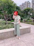 俞兆林媽媽裝40-50歲夏裝新款洋氣短袖套裝中老年女裝時(shí)尚雪紡衫夏季 豆綠色 套裝 3XL [120-135斤] 曬單實(shí)拍圖