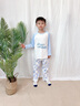 俞兆林（YUZHAOLIN）兒童睡衣男童夏季薄款家居服套裝中大童純棉空調服童裝 小熊格子 曬單實拍圖