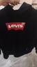 Levi's李維斯童裝兒童連帽衛衣男女童秋季毛圈套頭衛衣舒適上衣 正黑色 曬單實(shí)拍圖
