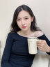 OQB德國電動(dòng)攪拌杯新款全自動(dòng)咖啡杯懶人旋轉(zhuǎn)水杯充電款便攜磁力杯子 【米白色】智能數(shù)顯316 450ml 曬單實(shí)拍圖