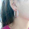 胖東來品質999純銀圓圈耳環(huán)女2025網紅新款潮流時尚耳圈氣質大圈 4厘米耳圈一對 曬單實拍圖
