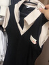 SNYDER WEAR美式翻領(lǐng)氣質(zhì)短袖連衣裙女2025夏季新款收腰顯瘦學院風辣妹A裙子 拼色/短裙 S 建議80-90斤 曬單實拍圖