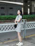 夢(mèng)琪嵐POLO領(lǐng)刺繡連衣裙女春季2025新款韓系氣質(zhì)收腰顯瘦百搭短袖包臀裙 灰色短款 M 90-115斤 曬單實(shí)拍圖