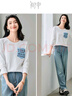 初申春秋長(cháng)袖T恤女百搭字母拼接圓領(lǐng)打底衫休閑寬松上衣?S143T2014 白色 M 曬單實(shí)拍圖