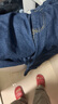 意森富（YISENFU）干活牛仔褲男直筒寬松加肥加大耐磨高腰休閑胖子大碼男褲工作勞保 【藍(lán)色】 38 /2尺9(適合175-190斤) 曬單實(shí)拍圖