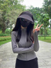 DXOT防曬衣女款2025夏季新款薄款透氣修身顯瘦防曬服開衫外套休閑百搭 灰色 M 建議 80-100斤 曬單實(shí)拍圖