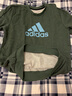 阿迪達斯（adidas）兒童U BOS CREW運動(dòng)長(cháng)袖綠色圓領(lǐng)衛衣套頭衫HN8478 綠/藍 A152  曬單實(shí)拍圖