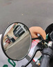 SMVP電動(dòng)自行車(chē)電瓶車(chē)后視鏡通用摩托車(chē)反光小圓鏡電瓶車(chē)后視鏡 正絲8mm（黑殼黑桿）1對裝+底座 曬單實(shí)拍圖