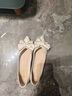 達(dá)芙妮小香風(fēng)單鞋女春夏季新款蝴蝶結(jié)仙女風(fēng)時(shí)尚平底鞋 米白色 38 曬單實(shí)拍圖